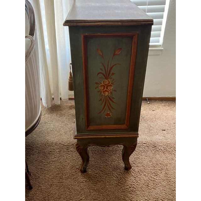 Contemporary Cabinet Original Factory Painting in French Style Front Doors With Key For Sale - Image 3 of 7