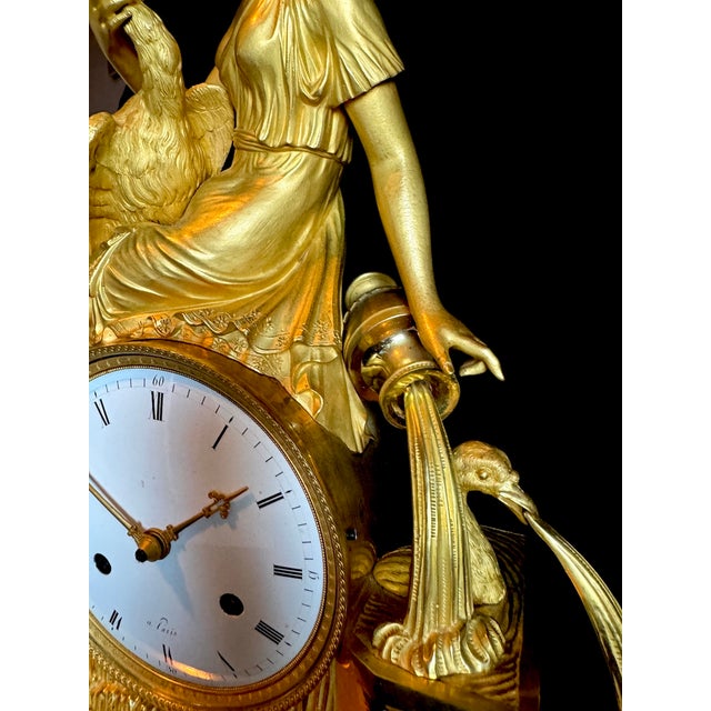 Metal 1800 French Artisan Empire Gold Bronze Mantel Clock For Sale - Image 7 of 18