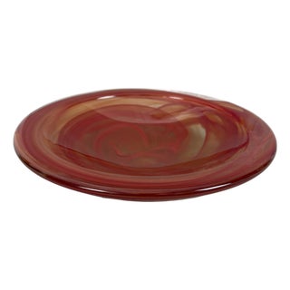 Modernist Swedish Glass Centerpiece in Shaded Red by Kosta Boda, 1970s For Sale