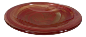 Modernist Swedish Glass Centerpiece in Shaded Red by Kosta Boda, 1970s