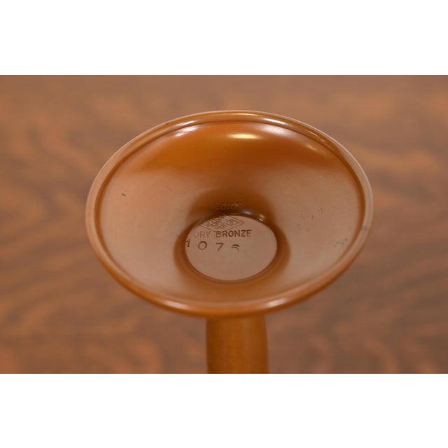 Benedict Studios Arts & Crafts Bronze Bud Vases, Pair For Sale - Image 10 of 12