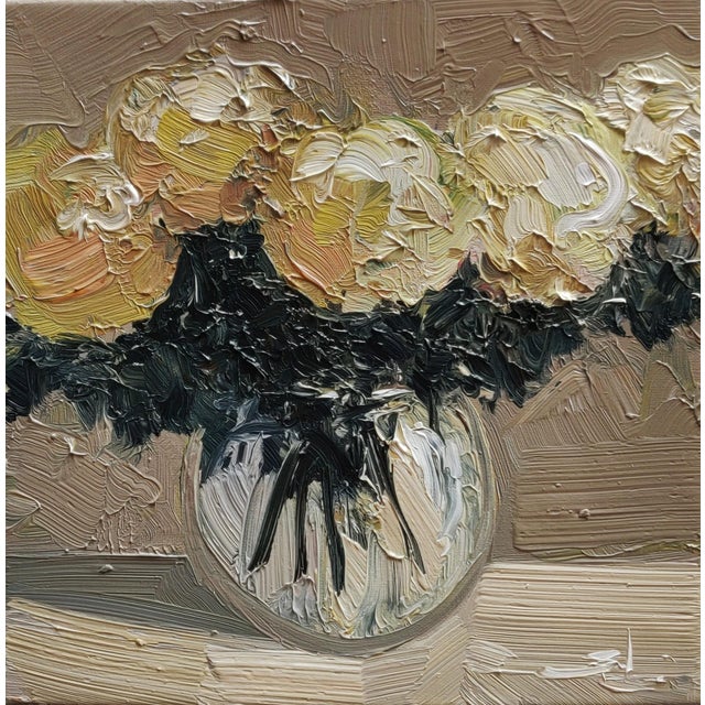 Vivek Mandalia, Yellow Flowers, Oil on Canvas For Sale - Image 4 of 4