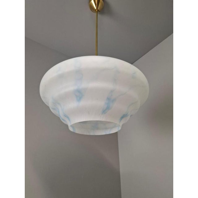 Mid-Century Modern Pendant Lamp in Opaline Glass and Brass from Napako, Czechoslovakia, 1970s For Sale - Image 16 of 17