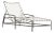 Brown Jordan Kantan Aluminum Suncloth Chaise Lounge, Mica frame with White fabric For Sale