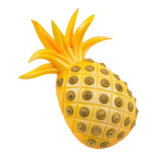 Isabel Canovas Yello With Pineapple Resin Pin Brooch For Sale