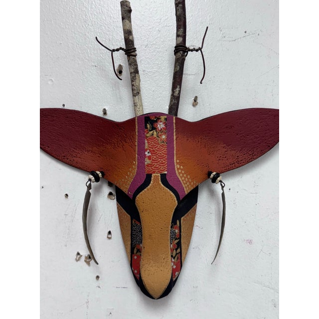 Hilary Handcrafted Clay Animal Wall Mask For Sale In San Francisco - Image 6 of 12