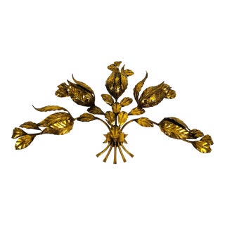 Florentine Flower Shape Wall Lamp by Hans Kögl, Germany, 1950s For Sale