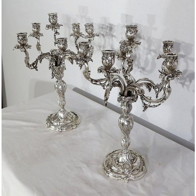 Candleholders in Silvered Bronze, Set of 2 For Sale - Image 3 of 18