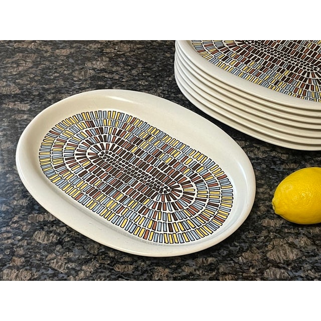1970s 1970s Yūsuke Aida for Nikko Venture "Sierra" Oblong Platters - Set of 8 For Sale - Image 5 of 11