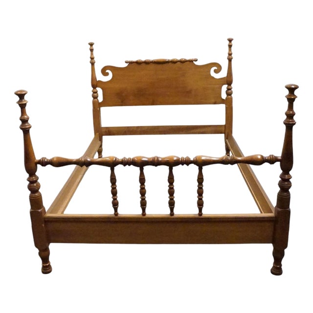 Sprague & Carleton Solid Hard Rock Maple Colonial Early American Full Size Bed 210-400-784 For Sale