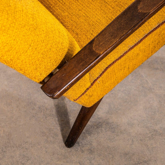 Wood Vintage Lounge Chair in Sunflower Basket Weave with Sprung Seat by Jaroslav Šmídek, 1960s For Sale - Image 7 of 12