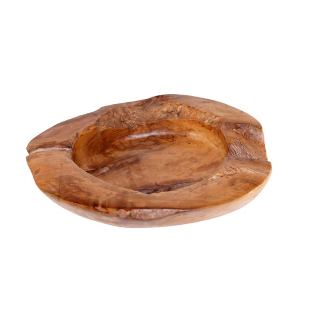 Wood Large 22" to 25" D Hand Carved Organic Teak Bowl 6 For Sale - Image 7 of 11