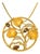 Mid 20th Century 14k Yellow Gold Diamond Topaz Smokey Quartz Leaf Pendant For Sale