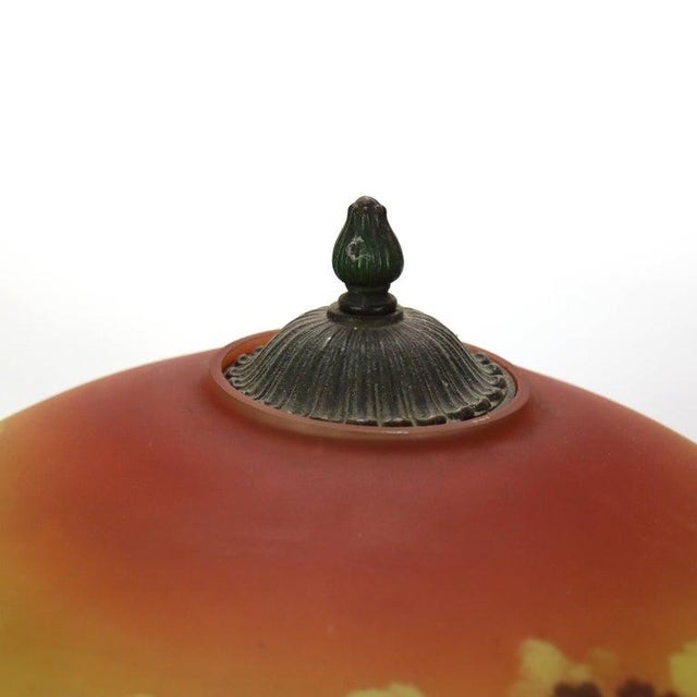 Arts & Crafts Reverse Painted Table Lamp With Mill Scene C1910 For Sale - Image 6 of 9