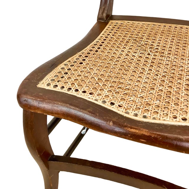 Antique Victorian Eastlake-Style Spindle-Back Side Chair With Rattan Seat Detail For Sale - Image 10 of 18