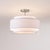 Contemporary Coronado Semi Flush Mount Light Kit - White Linen Shade, Satin Nickel Finish For Sale - Image 3 of 4