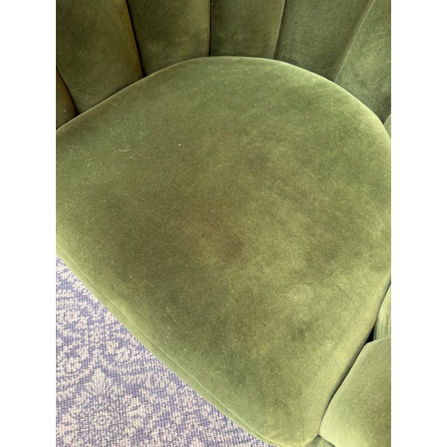 Vuue for Cb2 Fitz Modern Channeled Velvet Swivel Chair For Sale - Image 9 of 12