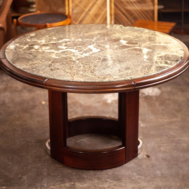 Brutalist Marble and Mahogany Dining Table, 1970s For Sale - Image 14 of 15