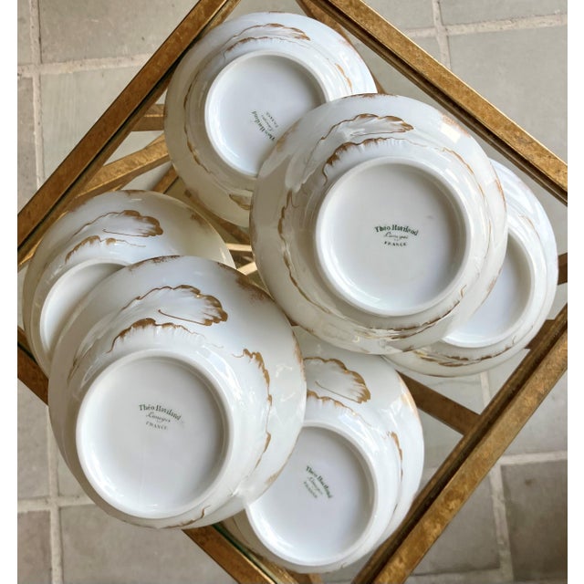 Metal Circa 1900/1903 Theo Haviland Art Nouveau-Style Limoges Gold Gilt on Fine Porcelain China Berry Bowls - Set of 6 For Sale - Image 7 of 18