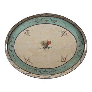 Vintage Tray in Muted Country Palette For Sale