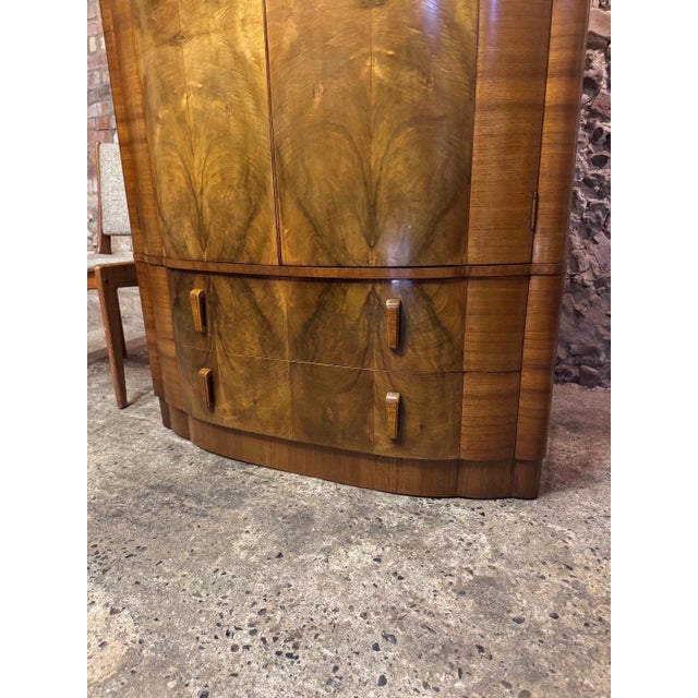 Vintage Art Deco Walnut Wardrobe, 1930s For Sale - Image 13 of 18