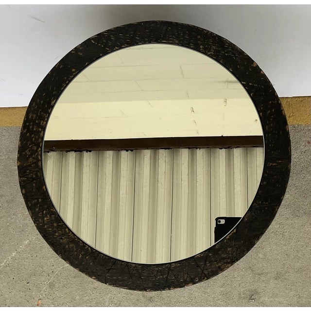 Organic Modern Dark Walnut Finished Distressed Side Table For Sale - Image 4 of 4