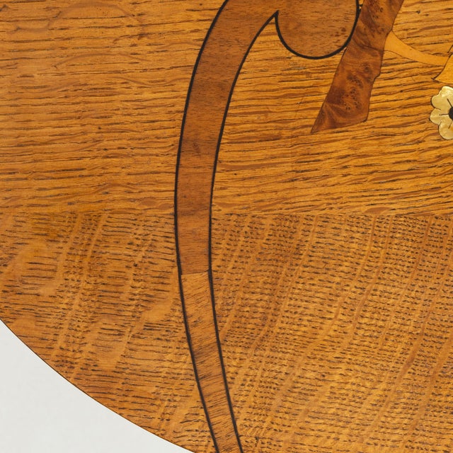 1900 - 1909 French Inlaid Wooden Side Table with Round Top, Circa 1900 For Sale - Image 5 of 13