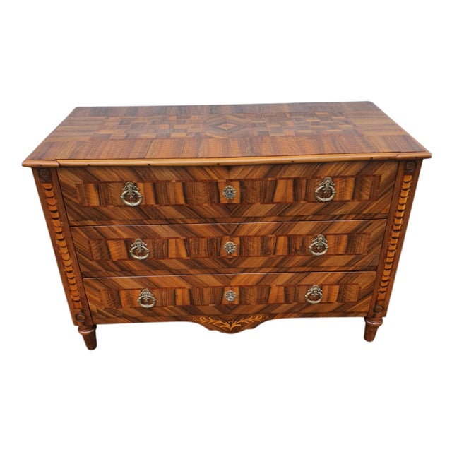Louis XVI Commode in Inlaid Walnut, 1790 For Sale