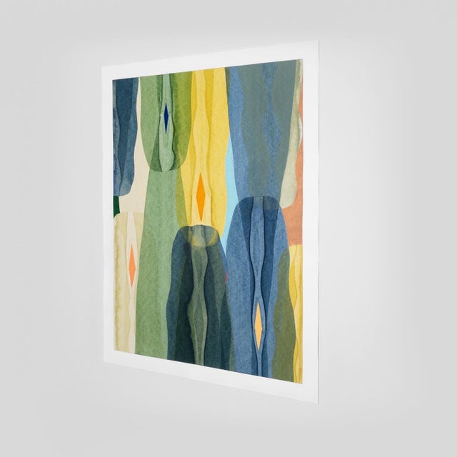 Contemporary Original Abstract Organic Color Field Composition Painting on Paper by Artist Casey R Klein For Sale - Image 3 of 6