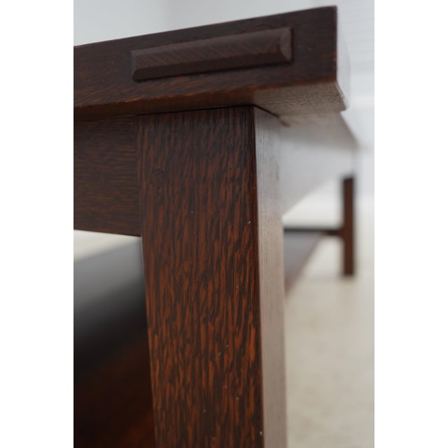Stickley Large Mission Oak Tile Top Coffee Table For Sale - Image 12 of 14