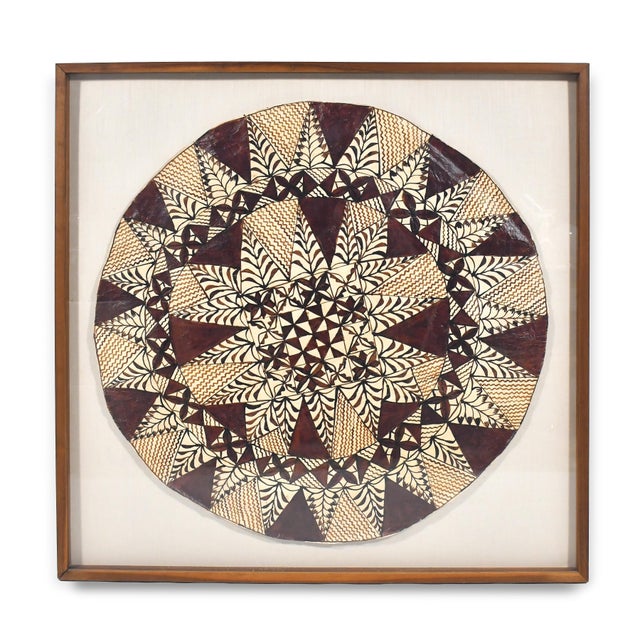 Contemporary Framed Samoan Tapa Cloth For Sale - Image 3 of 9