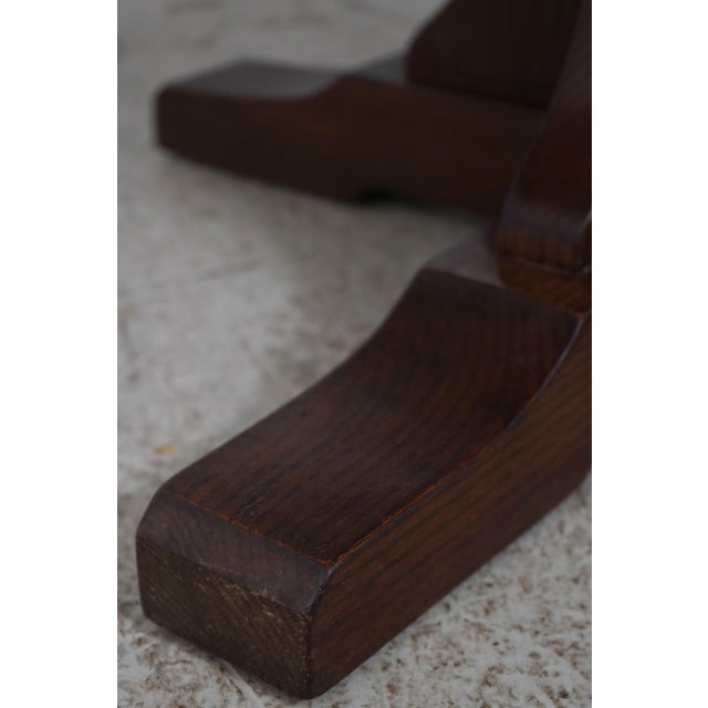 Brown Stickley Round Mission Oak 52 Inch Dining Room Table For Sale - Image 8 of 18