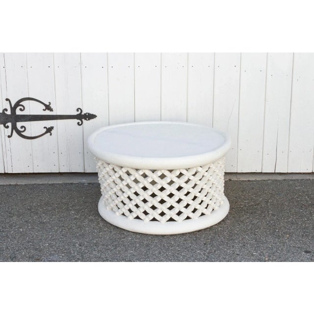 Aged White Bamileke Round Table For Sale - Image 9 of 9
