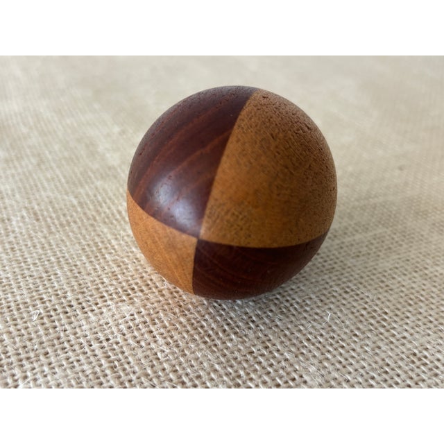 Antique Arts & Crafts Intarsia Inlay Turned Wood Darning Eggs, Set of 5 For Sale - Image 12 of 18