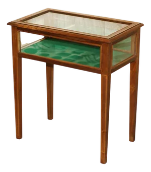 Antique Edwardian Hardwood Glass Display Table, 1910