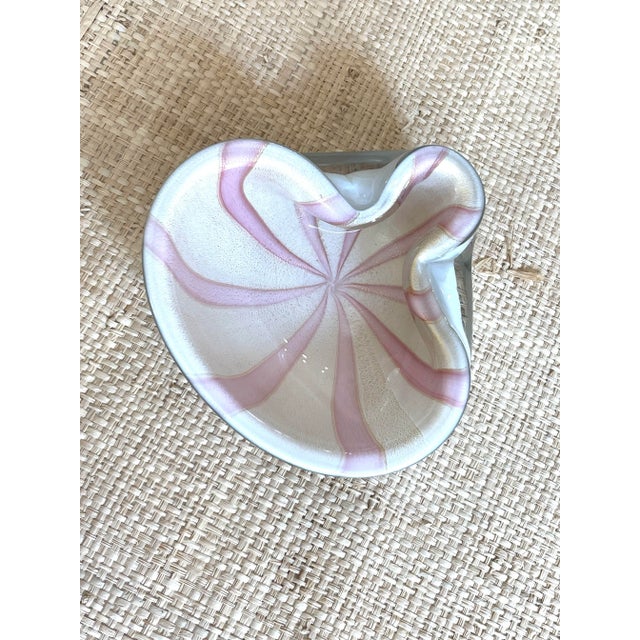 1960s Alfredo Barbini Murano Circus Tent Pink Catch All/Bowl