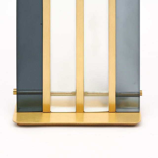 Murano Glass Gray “Tormalina” Slab Lamps For Sale In Austin - Image 6 of 8