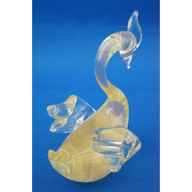 20th Century Murano Blown Glass Swan Sculpture in Gold Aventurine by Archimede Seguso, Italy For Sale - Image 11 of 18