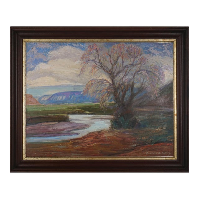 Post War American Impressionist Southwest Landscape "Taos Splendor" by Walter A. Bailey For Sale