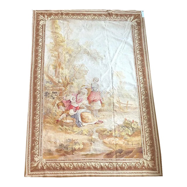Antique Silk Wall Hanging French Tapestry For Sale
