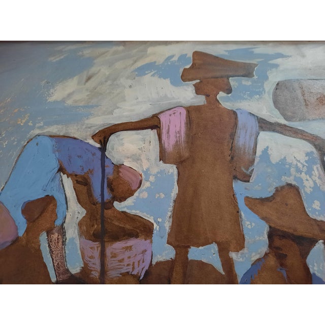 Harry Gottlieb (1895–1992) Mid-Century Social Realist Gouache Painting, "Migrant Workers" For Sale - Image 4 of 7