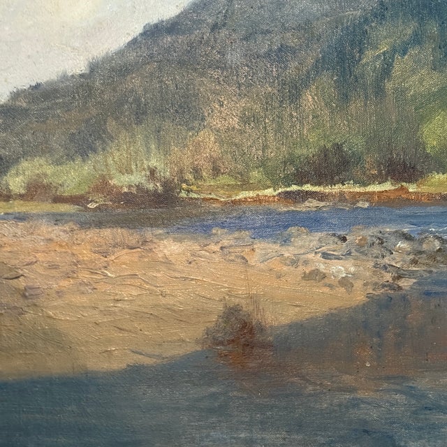 Minerva Chapman “River Landscape” – Oil on Canvas (1858–1947) For Sale - Image 4 of 5