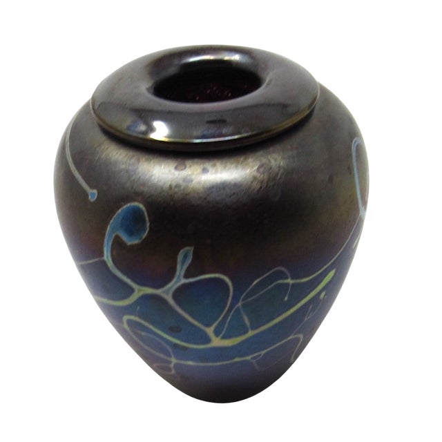 Art Nouveau Robert Held Iridescent Glass Vase: Signed 1990s - Art Nouveau Style For Sale - Image 3 of 9