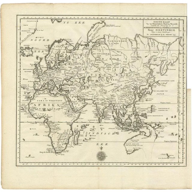 Antique Map of the Eastern Part of the World by Tirion, 1755 For Sale - Image 8 of 8