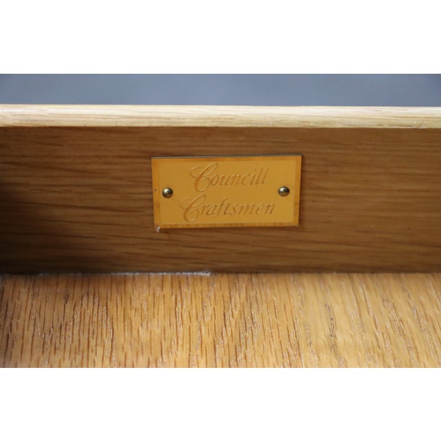 Council Craftsmen Mahogany Secretary Bookcase With Glass Doors & Drop Front Desk For Sale - Image 12 of 14