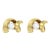 Early 21st Century 10K Yellow Gold 1/10 Cttw Round Brilliant-Cut Diamond Espira Swirls Solitaire Push Back Stud Earrings For Sale - Image 5 of 7