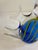 Coastal Vintage Blown Art Glass Fish Sculpture – Blue & Yellow Striped For Sale - Image 3 of 11
