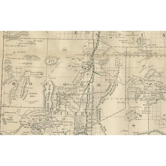 Late 19th Century New Mexico Map with Railroads and Counties and the Land of Enchantment, 1888 For Sale - Image 5 of 10