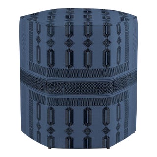 Hexagonal Ottoman in Azul Doro For Sale