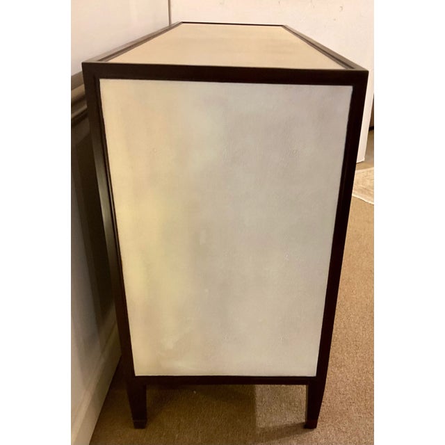 Modern Currey & Co. Modern Ivory Faux Shagreen Evie Credenza For Sale - Image 3 of 8